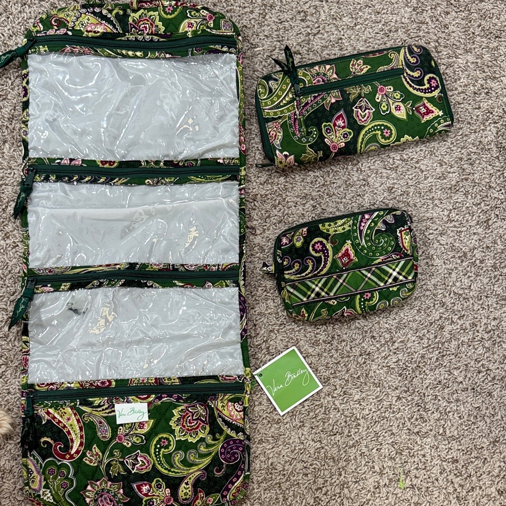 Vera Bradley Chelsea Green 3 Piece Set NWT/NWOT